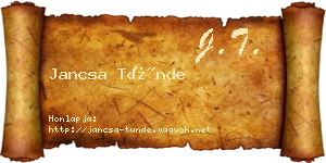 Jancsa Tünde névjegykártya